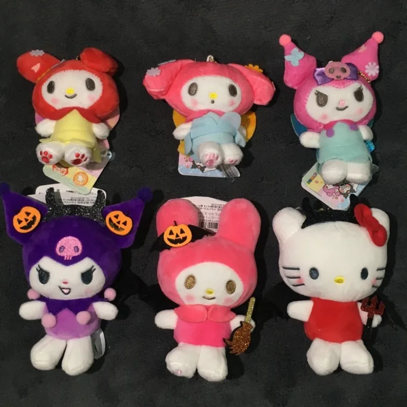 

Хэллоуин Kuromi Demon Cinnamoroll Hellokittys цветок фея пчела плюшевая кукла школьная сумка цепочка из бисера кулон брелок украшение подарок