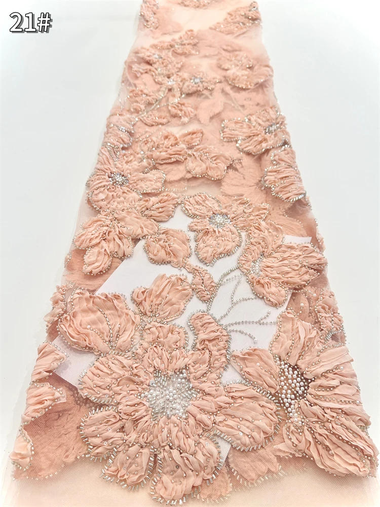 แอฟริกันภาษาฝรั่งเศสคําTulleเจ้าบ่าวลูกปัดผ้าลูกไม้ 5 หลา 2025 คุณภาพสูงลูกไม้ไนจีเรียผ้าแอฟริกันลูกไม้ผ้าสําหรับงานแต่งงาน