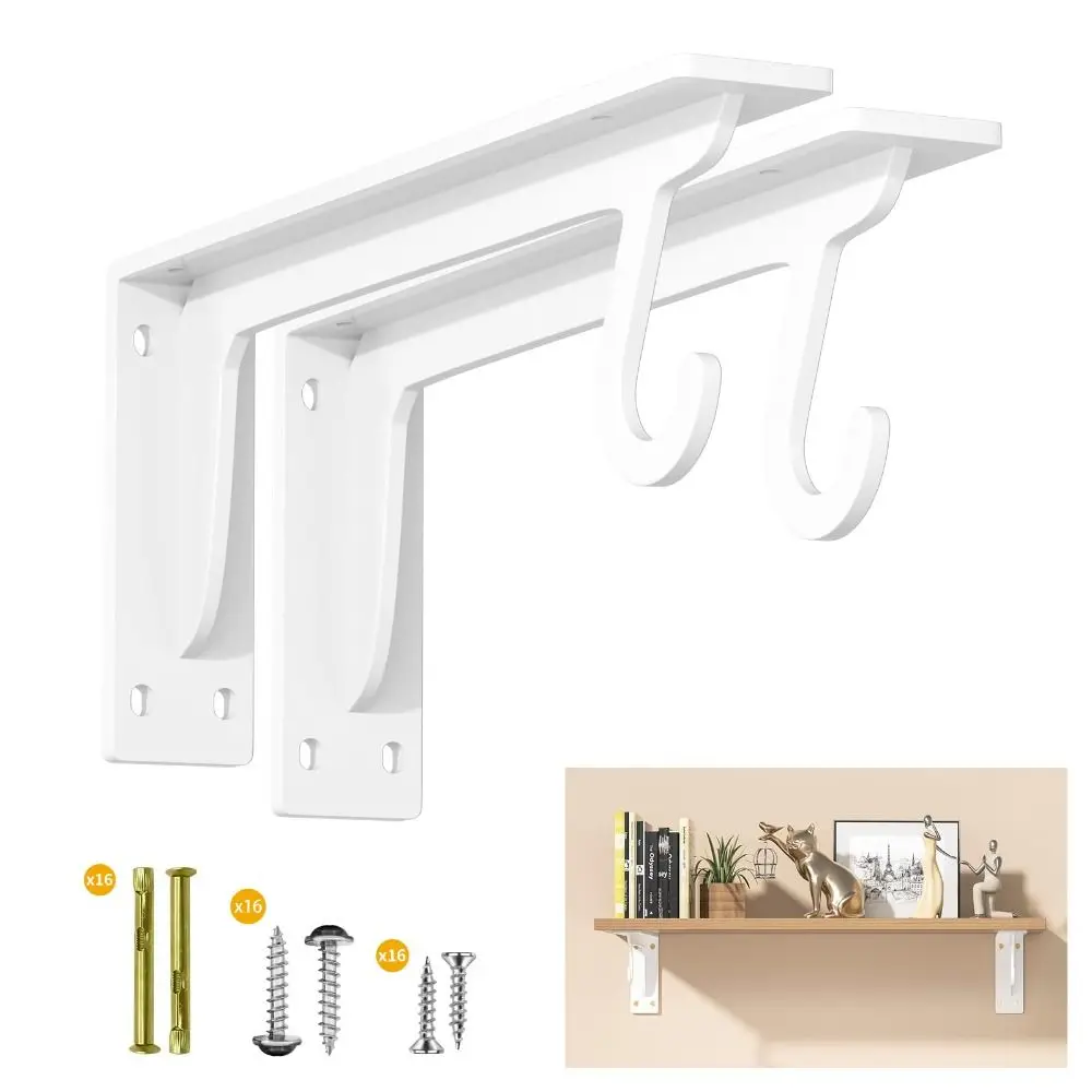 

Сверхмощный кронштейн для полки в шкафу Прочный треугольник Простая установка Треугольный кронштейн с крючком Коррозионностойкий держатель с крючком