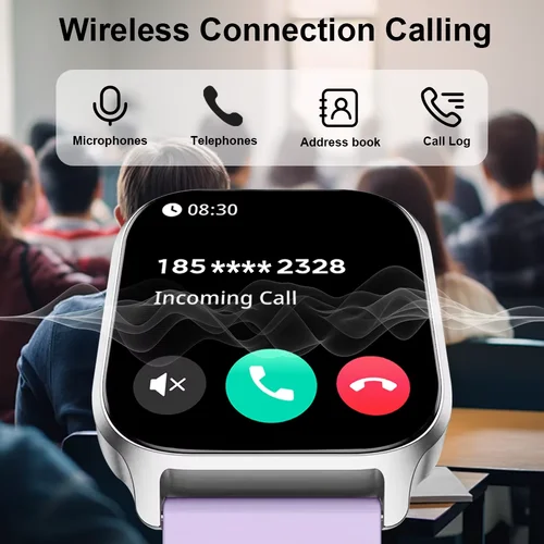 Imagen 2 del producto LAXASFIT Smartwatch Monitoreo de salud Llamadas Bluetooth IP68 Resistencia al agua Seguimiento del ritmo cardíaco durante todo el día para hombres y mujeres