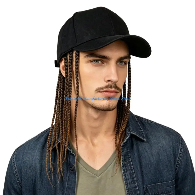 E56A Braided Hair Wigs Cap Dreadlock Fiber Hair Extensions Occasions