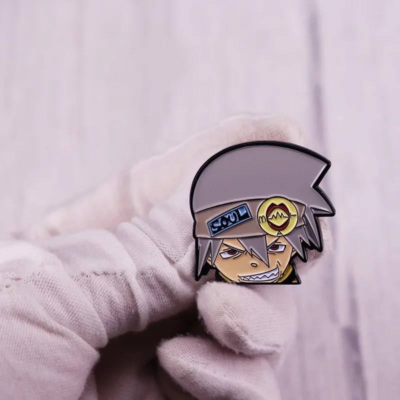 مثيرة للاهتمام الكرتون الروح الآكل بروش معدني الإبداع أنيمي شارة مينا التلبيب اكسسوارات سترة ظهره دبوس الديكور هدية #5