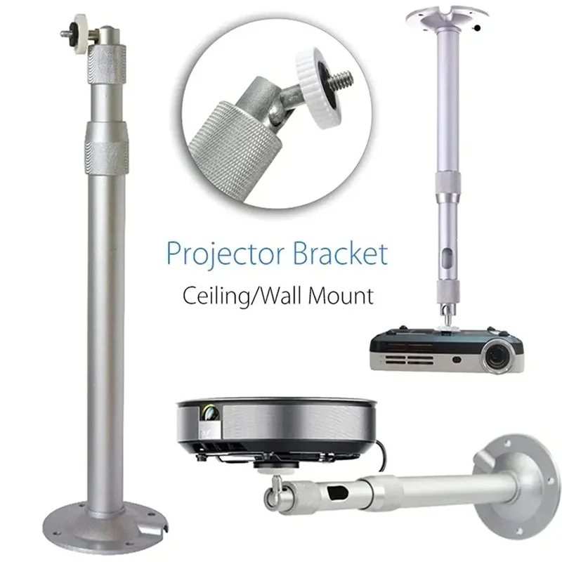 Ceiling/Wall Mount Projector Monitor Aluminum Alloy Telescopic Stand Bracket Extension Monitoring Pole Camera Bracket 20-80cm
