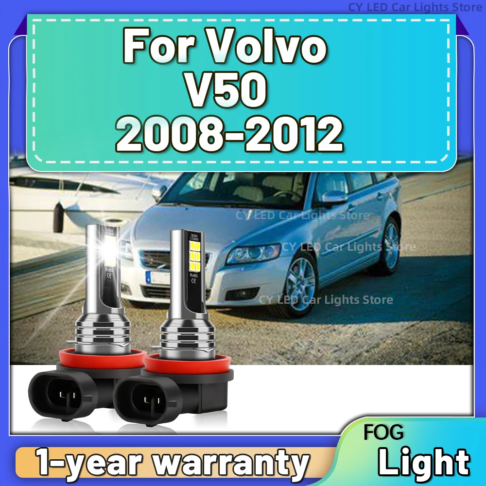 2x LED Fog Light Lamp Canbus H8 H11 H9 For Volvo V50 2008 2009 2010 2011 2012 Plug and Play	12Pcs 3030SMD Chip Car Bulbs