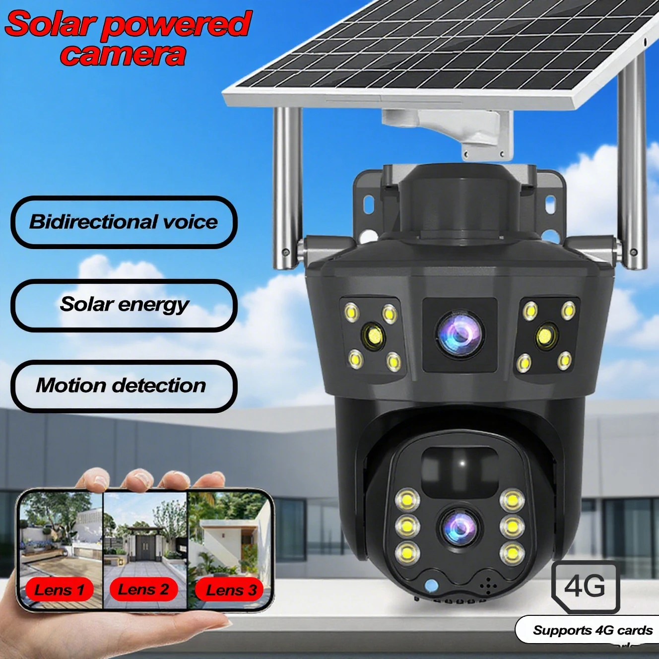 

4G PTZ Camera Outdoor Wireless Solar IP Camera 4MP HD Built-in Battery Video Surveillance Camera Long Time Standby V360pro