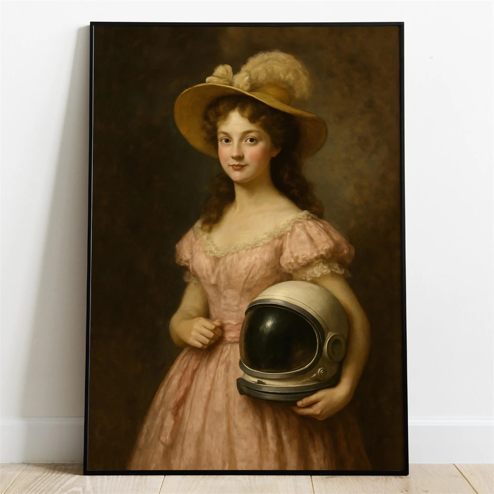 Middle Finger Rebel Man Funny Art Print Poster Altered Vintage Portrait Poster Humorous Antique Oil Painting Style Canvas Prints