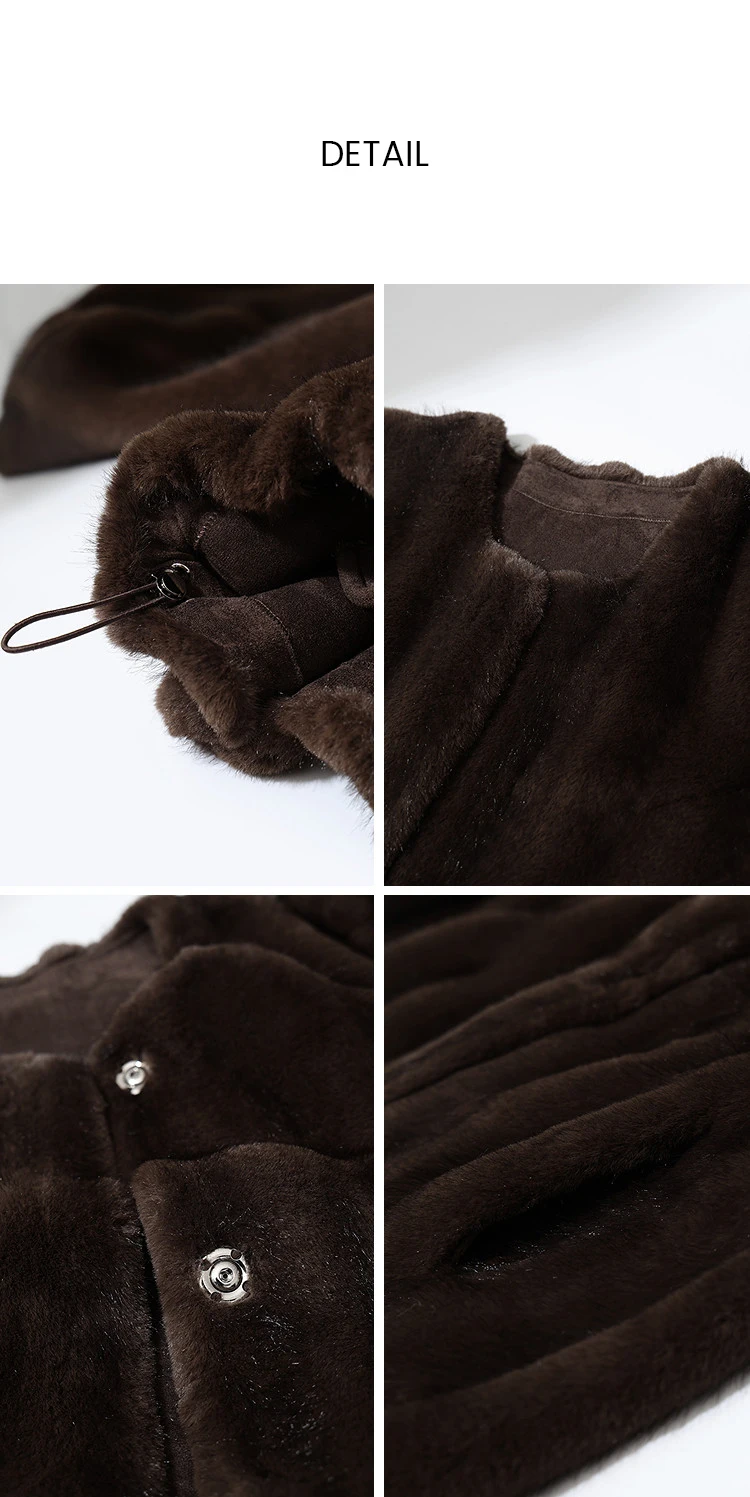 Amii Crew Neck Faux Fur Coat Lantern Sleeve Loose Fit Warm Light Luxury Minimalist 2026 Winter Women's Fur Coat 12624109