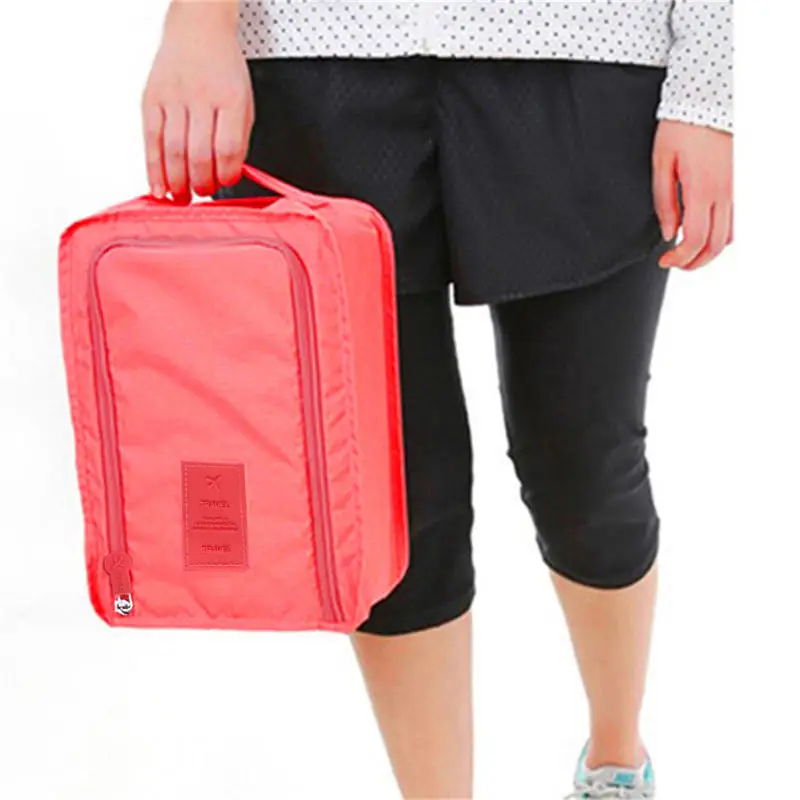Portable Shoe Bags Travel Holds Multifunction Folding Storage Handbag High Capacity Mini Solid Color Shoe Pouch Organizer
