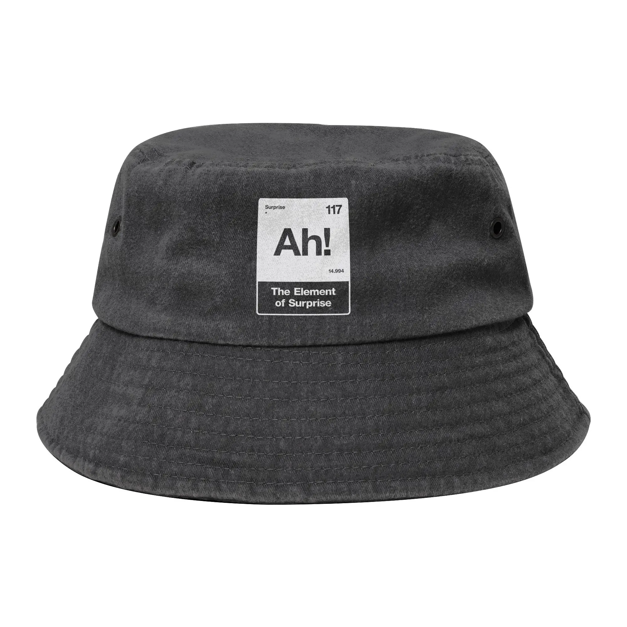 Ah! The Element of Surprise  Bucket Hat Summer Travel  Distressed Denim Floppy Hat Foldable Fishing Fisherman Cap Boonie Hat