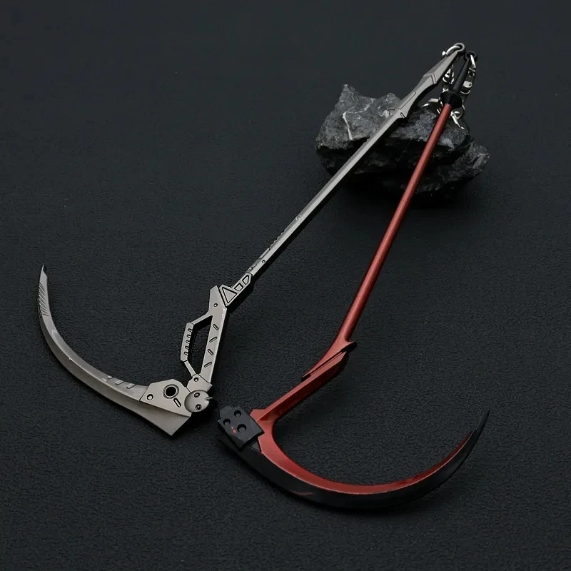 LLavero de arma de guadaña de plata roja de 18cm Rei Ayanami Mark.09 3,0 puedes (no) Redo EVA periférico de animé llavero modelo totalmente de Metal