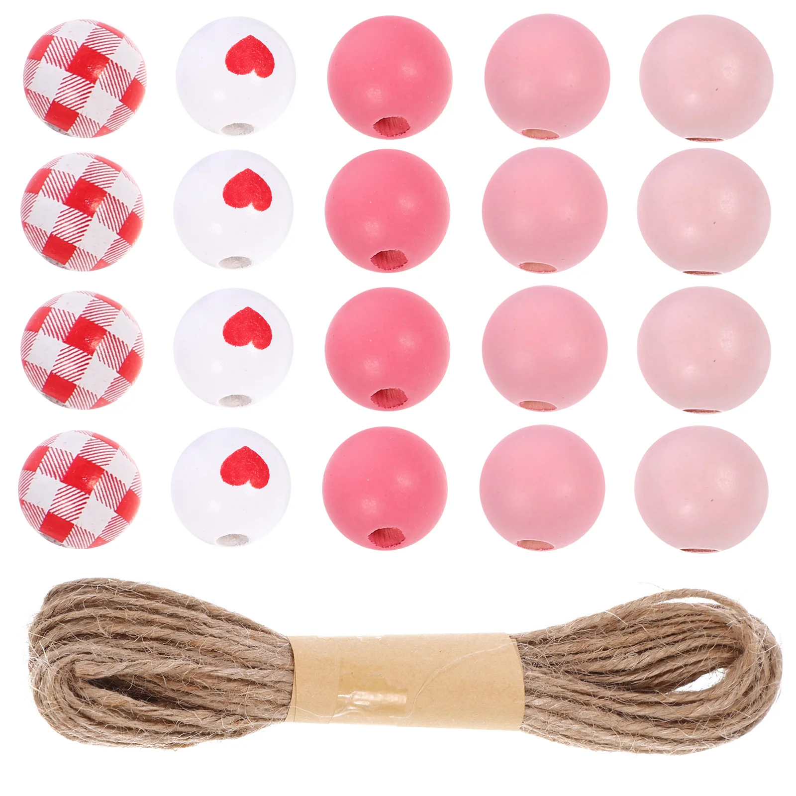 

1Set Wooden Bead Craft Kit Colorful Printed Wood Beads for DIY Jewelry Making Garland Decor Handcraft Supplies Loose Spacer
