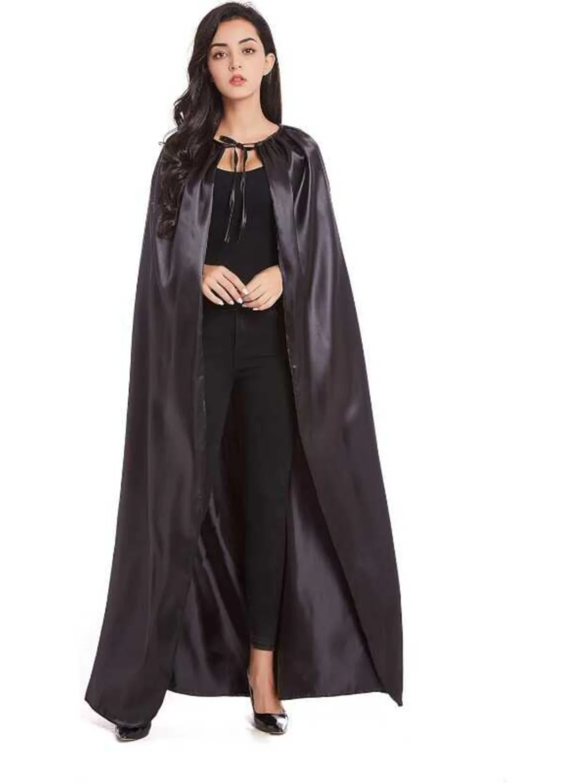 Bla Medium-Length Poncho for Women loween Role-plang Cosplay Cloak Par Costume Polyester Material Autumn Season