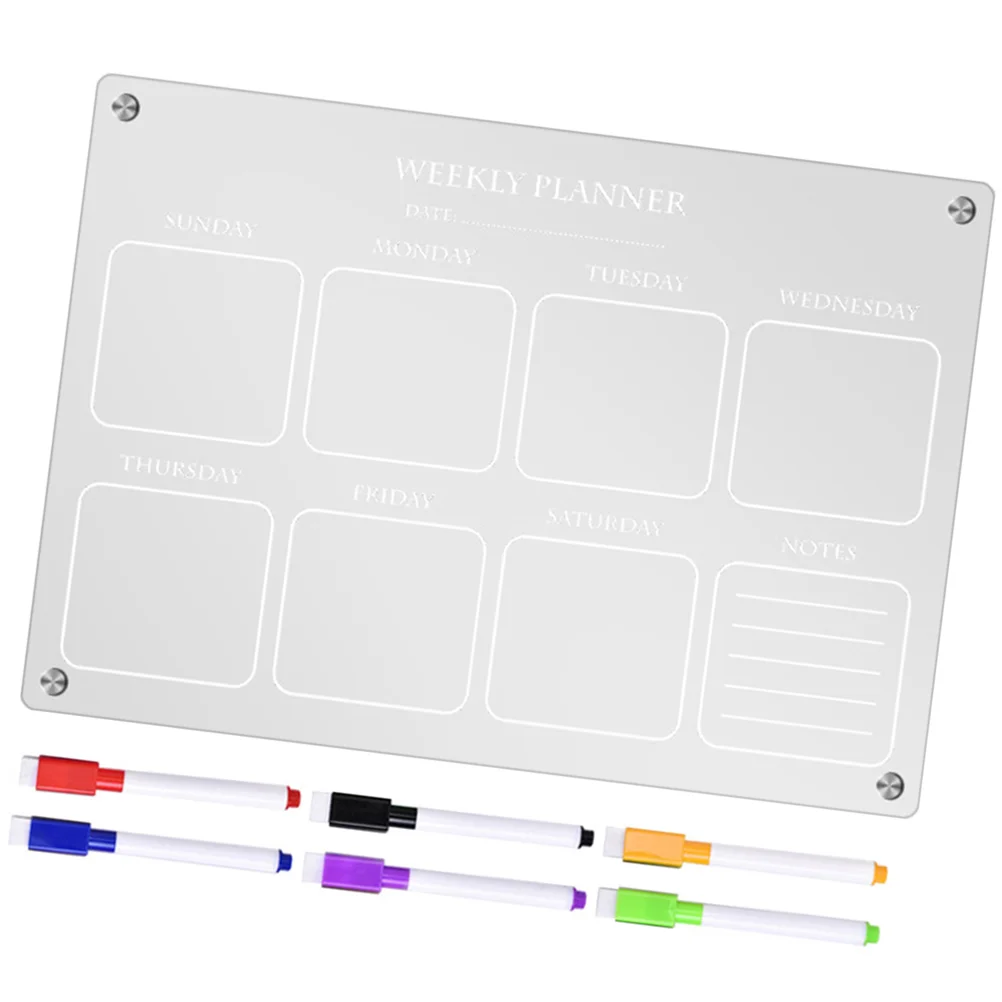 Acrylic Monthly Wall Calendar Weekly Plan Writing Board Fridge Practical Dry Erase