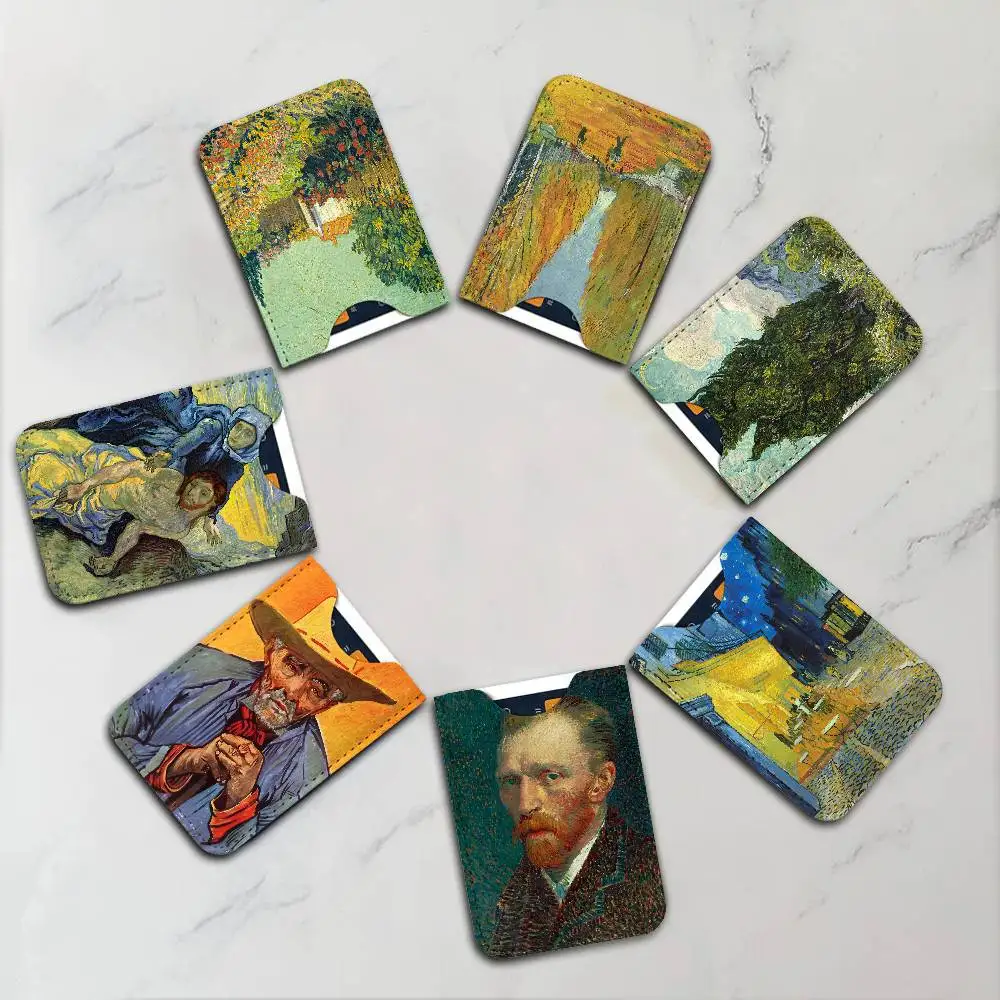 Vincent Willem Van Gogh Leather Card Wallet Soft Lightweight Portable Credit ID Card Holder Daily Commute Card Case