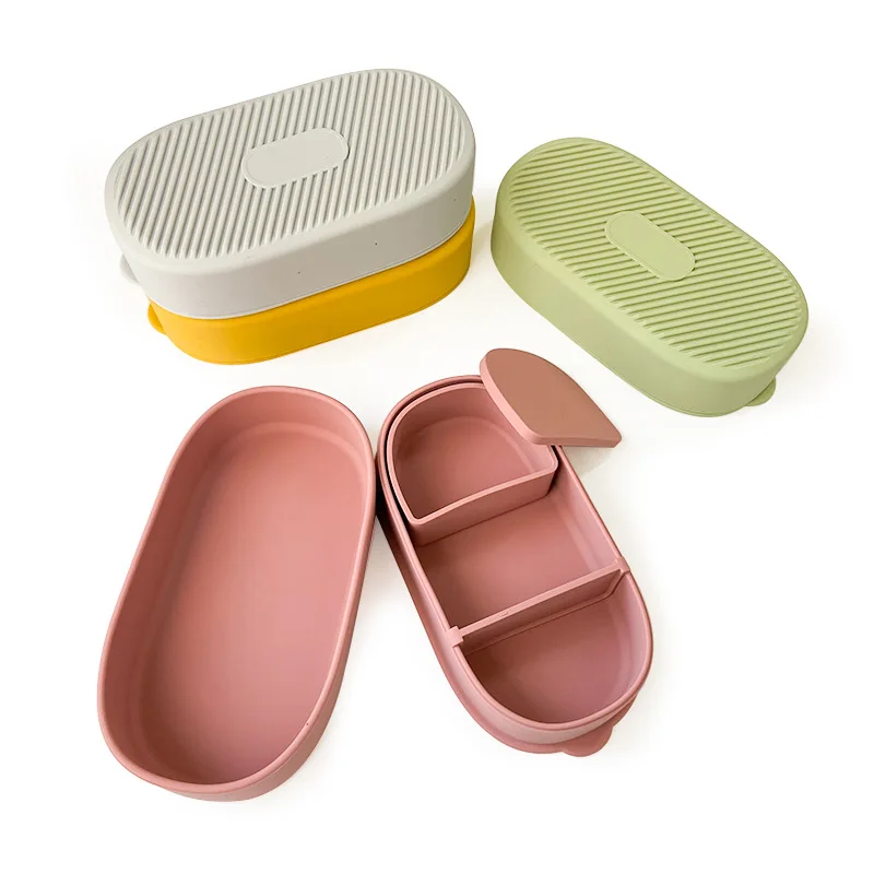 Microwave Oven, Anti Spillage Small Soup Box With Lid, Compartment, Portable And Insulated Student Lunch Box, Silicone Lunch Box