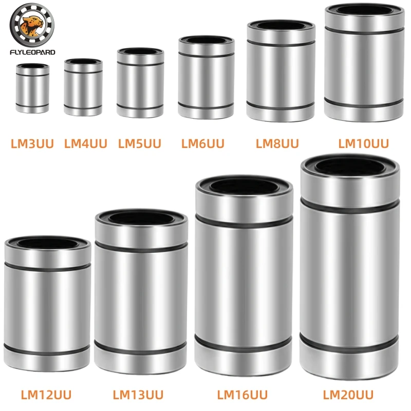 2pcs  Linear Ball Bearing LM8UU 8x15x24mm LM3UU LM4UU LM10UU LM12UU LM16UU LM20UU ABEC-7 for 3D Printer CNC Router High Accuracy