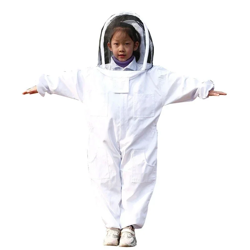 

Ventilated beekeeping suit with round veil zipper for children's beewear