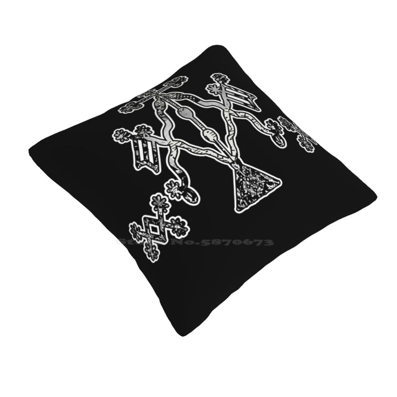 Black And White Damballah Throw Cushion Pillow Cover Papa Damballah Veve Sigil Haitian Vodou Ayida Wedo Followers Followers