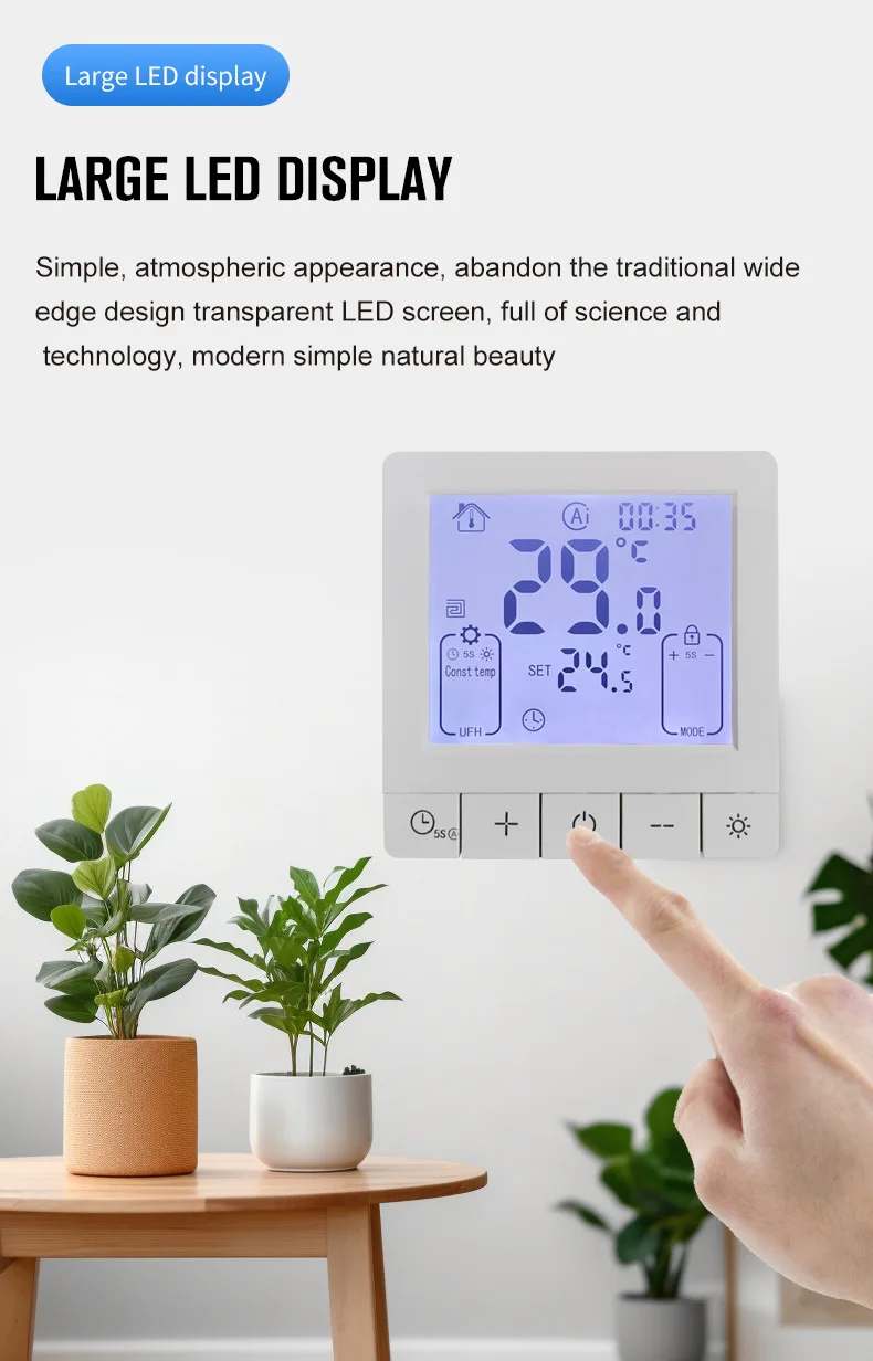 AC95 ~ 240V Smart Tuya WiFi Elektrischer 30A Fußbodenheizungsthermostat Temperaturregler mit externer Sensorsonde – Detail 4