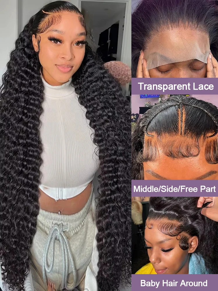 230 الكثافة 46 بوصة موجة عميقة شعر الإنسان مجعد الباروكات 100% غلويليس 13x6 Hd الدانتيل أمامي شعر مستعار أمامي البورمية تجعيد الشعر متعدد فراق