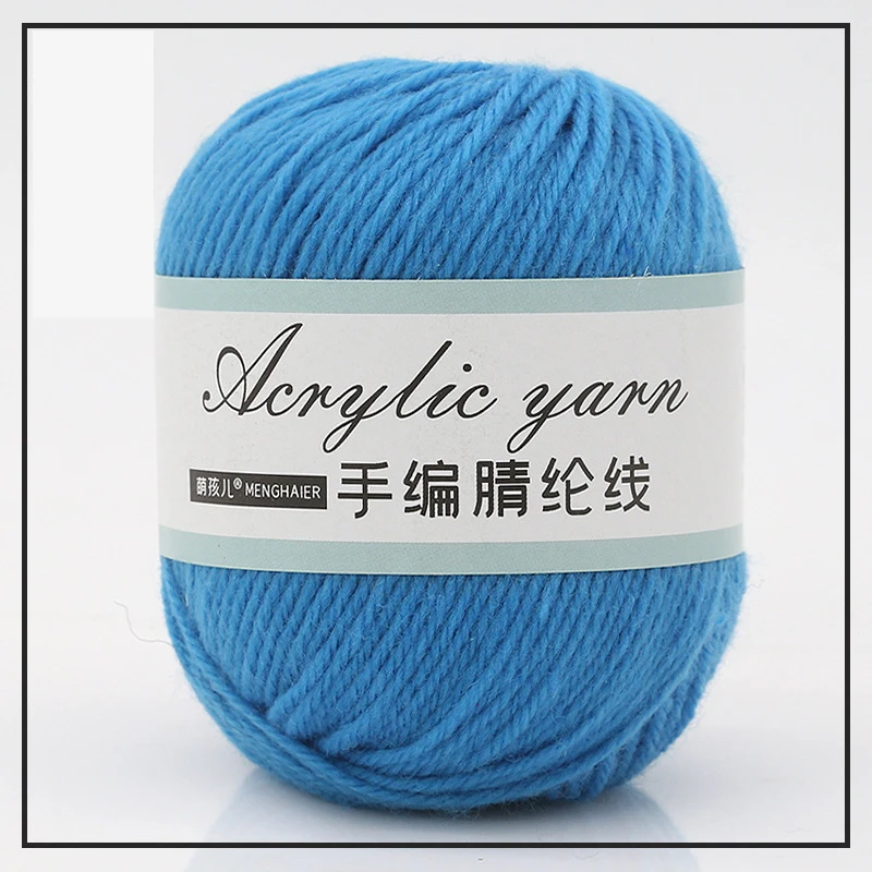 50g Acrylic Crochet Wool Yarn 4ply Soft Fiber Worsted Hand Knitting Threads DIY Doll Bag Decoration Yarn Fabric Needlework Craft