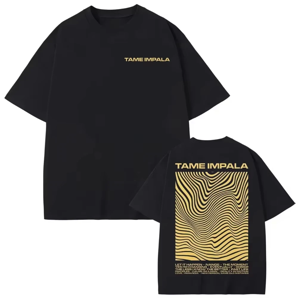 Summer Hot Sale Rock Band Tame Impala Merch High Quality Fashion Loose Unisex Vintage Streetwear Fashion Women And Men T-Shirt
