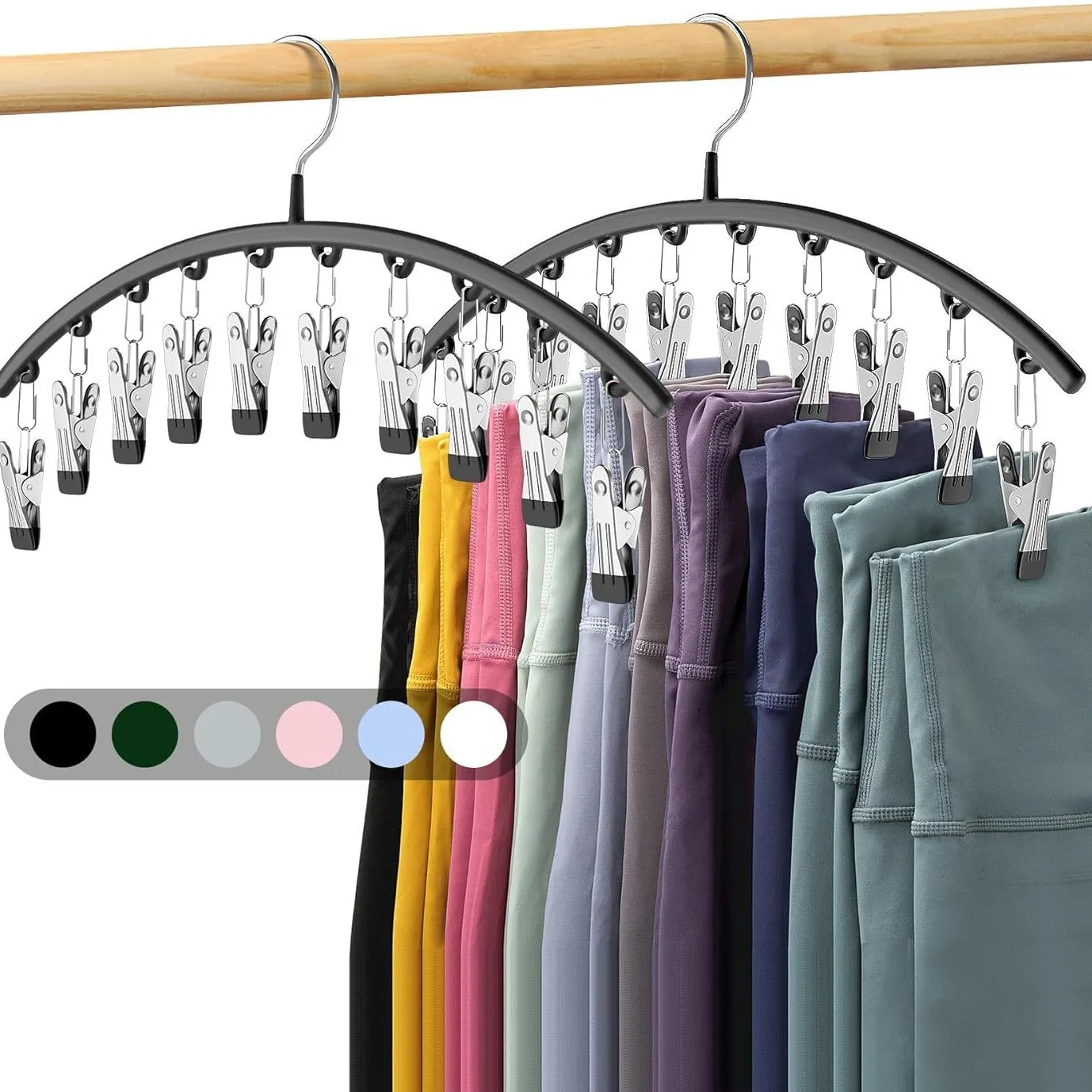 

1/2pcs Metal Hat Racks,Stainless Steel Storage Hanger with Clips for Hold 10 Pants,Space Saving Closet Rack for Baseball Caps