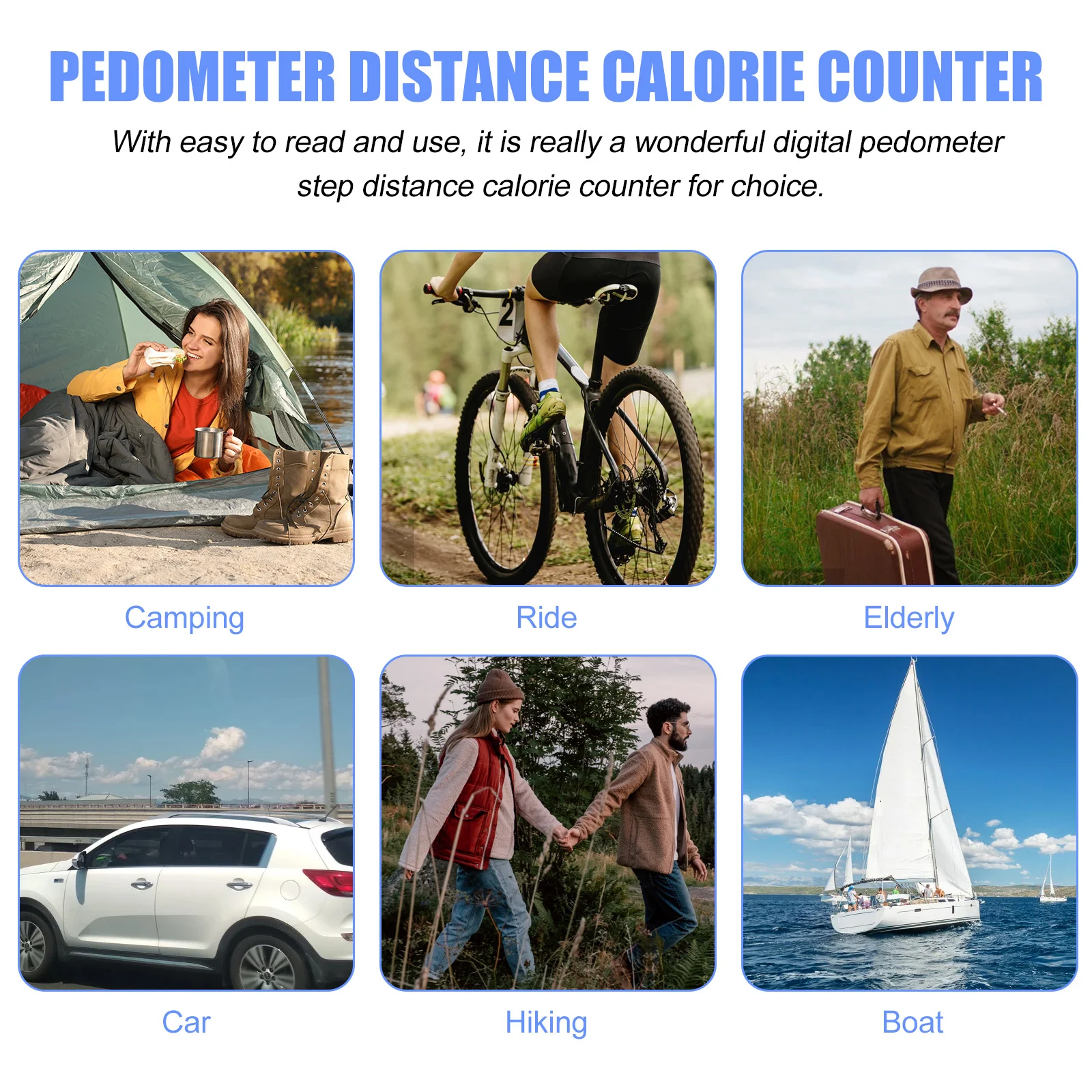 

Digital Pedometer Red ABS Multi-Function Portable Step Counter Calorie Distance Tracker Auto on Off Saving