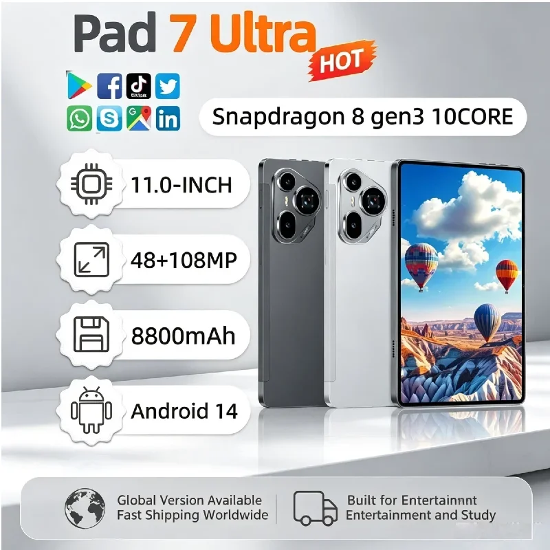 Pad 7 Ultra Original Global Version Tablet 12GB+512GB Large Storage 11