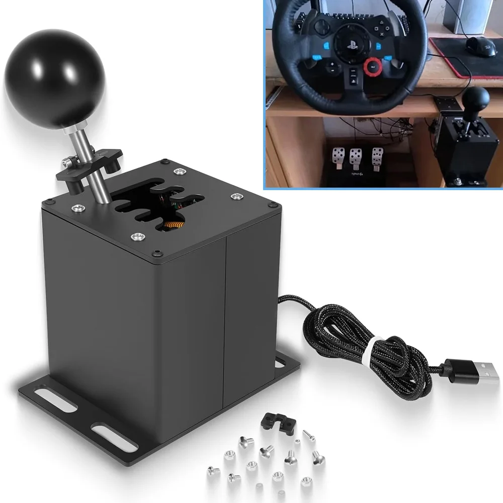 

PC USB Sim Racing Shifter6+R H Gear Shifter Compatible with Logitech G29G27G25G920 T300RS/GT Steering Wheel For PC Windows Steer