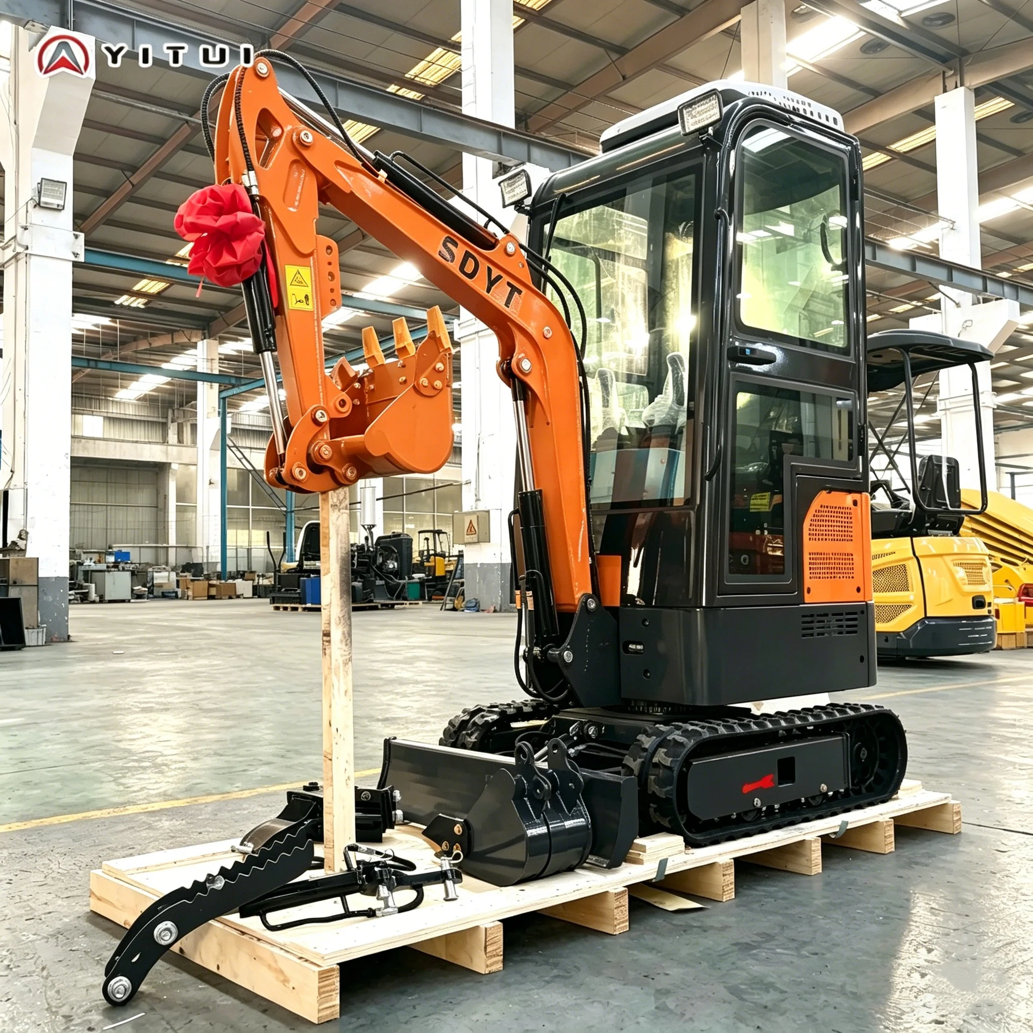 

Customized 1.5T Mini Excavator Compact Small Digger For Basement Work Narrow Space Digging and Interior Renovation