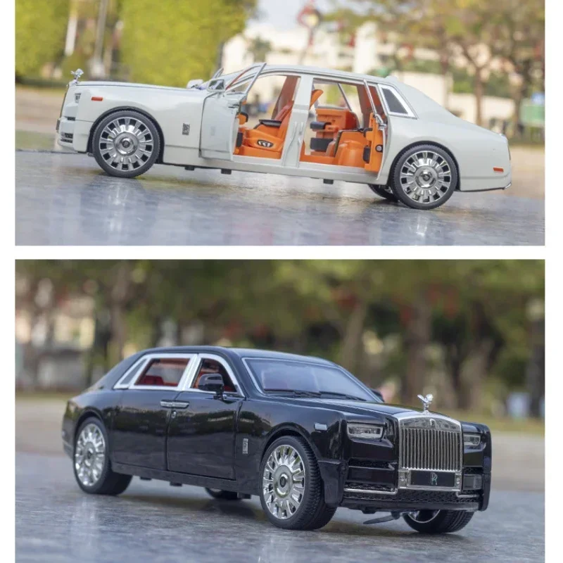 1:20 Rolls Royce Phantom Modellauto aus Druckguss-Metalllegierung, zurückziehbar, Sound, Licht, Auto, Kinder, Geschenkkollektion A447