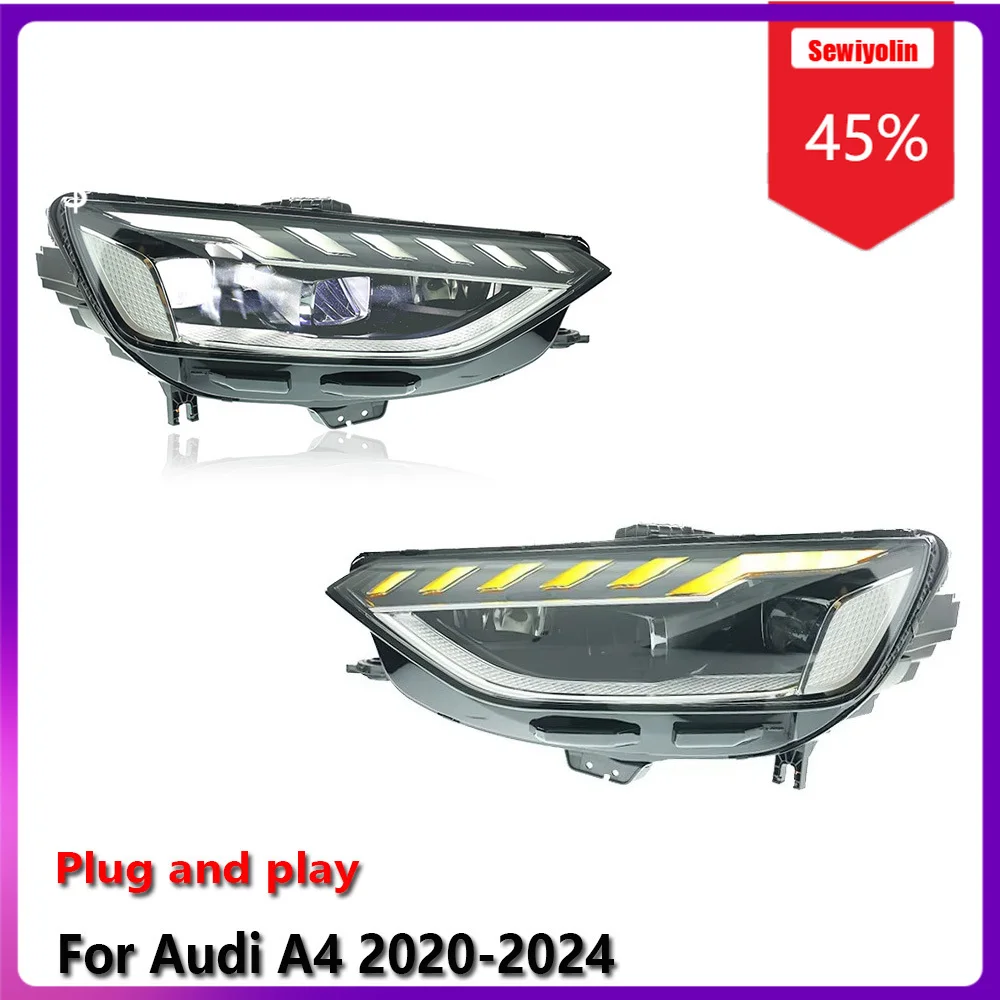 

Sewiyolin Car LED Lamp Headlight Assemblies For Audi A4 B10 2020-2024 Fog DRL Brake Turn Signal Lamp Plug and Play
