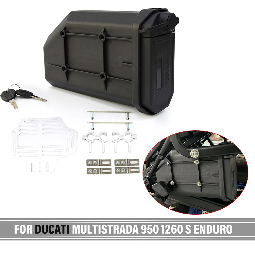 

For Ducati MULTISTRADA 950 1260 S ENDURO Motorcycle Toolbox Waterproof Side Decorative Toolbox Side First-aid/ Breakdown kit