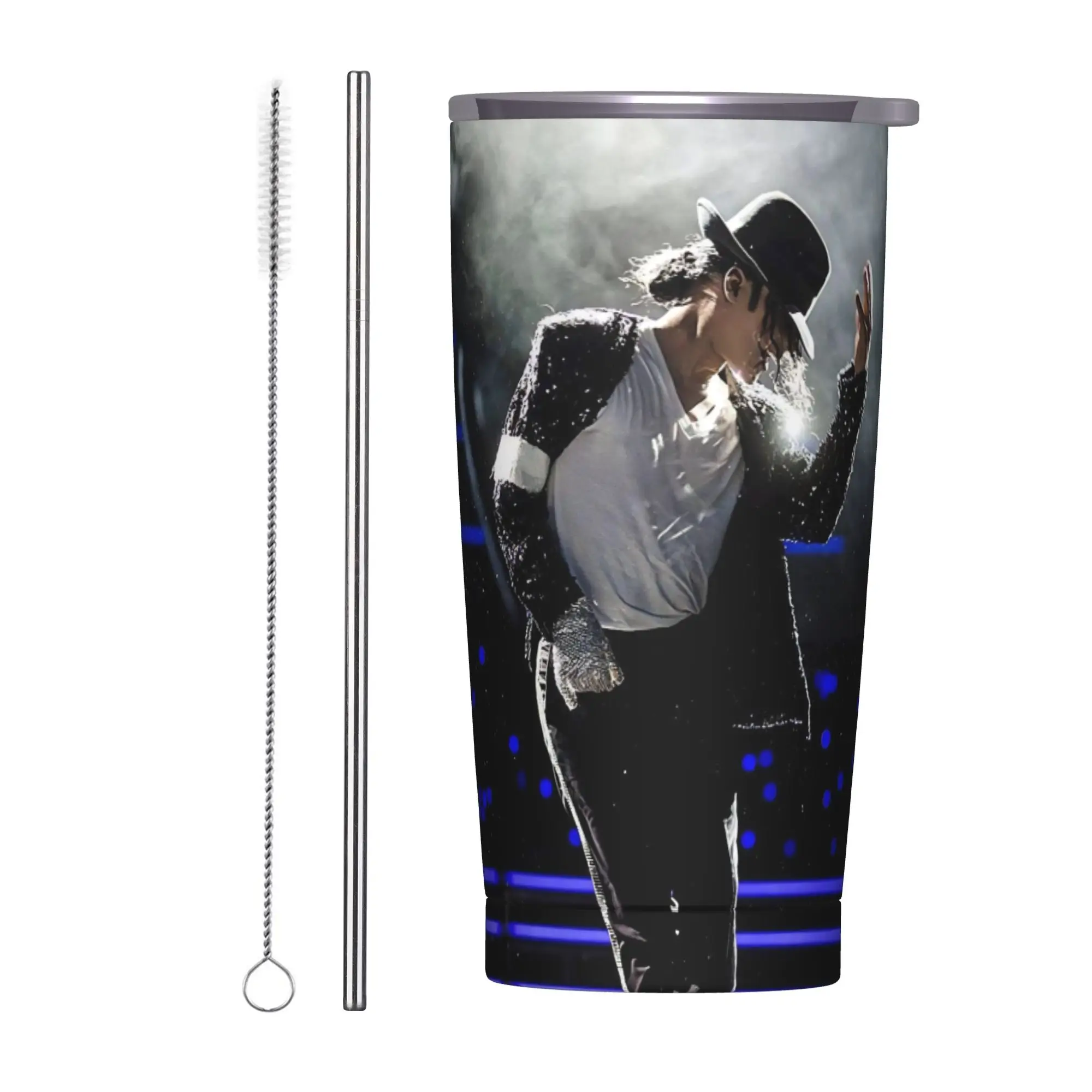 Singer Michael Jacksons MJ Tour 2026 Insulated Tumbler with Lid  Stainless Steel Thermal Mug Outdoor Travel Car Bottle Cups 20oz