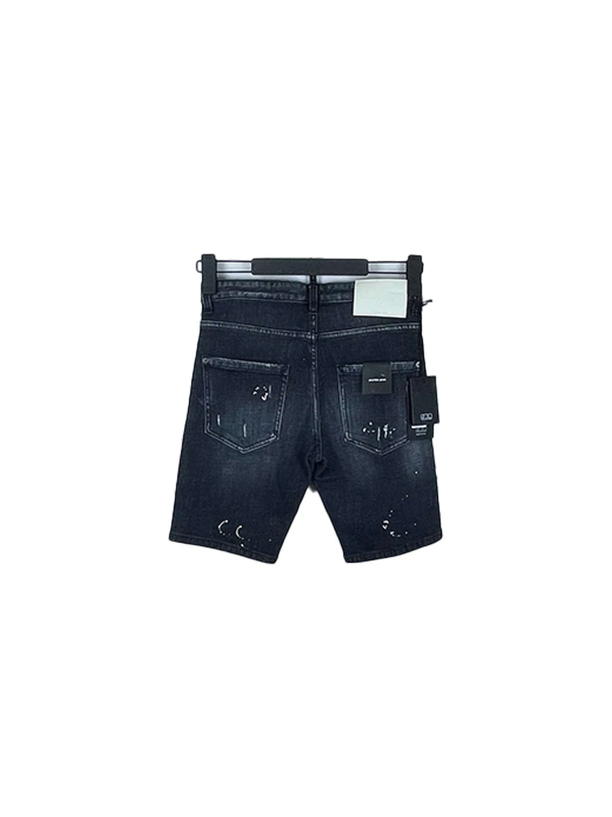 2024 Spring/Summer New D2 Jeans Trendy Men's Black Minimally Versatile Slim Fit Letter Printed Denim Shorts Men