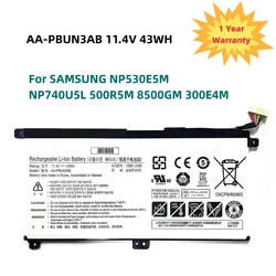 AA-PBUN3AB Laptop Battery For SAMSUNG NP530E5M NP740U5L 500R5M 8500GM 300E4M PBUN3AB 11.4V 43Wh