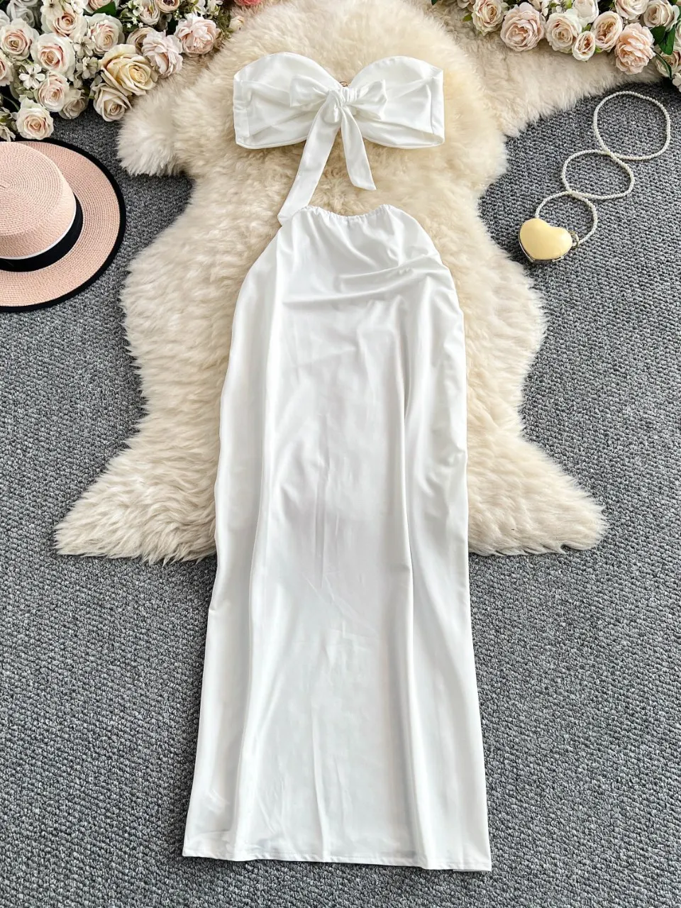 Foamlina الصيف شاطئ البحر عطلة مثير كاميس مشبك معدني صديرية دائرية + ارتفاع الخصر نحيل سبليت تنورة 2 قطعة تنورة مجموعة عطلة