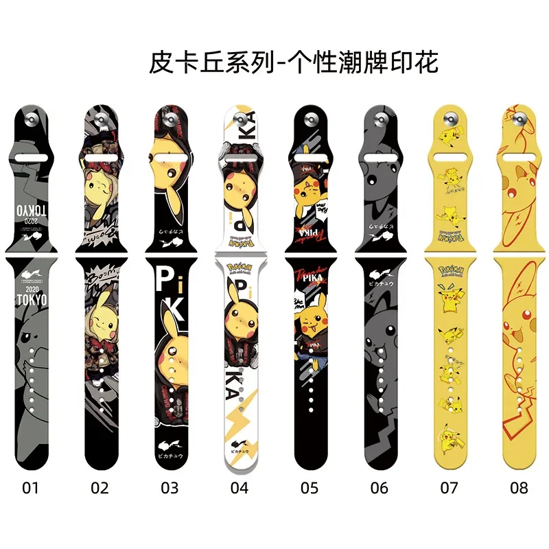 For watch S8765432SE belt Pokemon anime character Pikachu cartoon print iwatch replacement wristband strap boys girls gifts