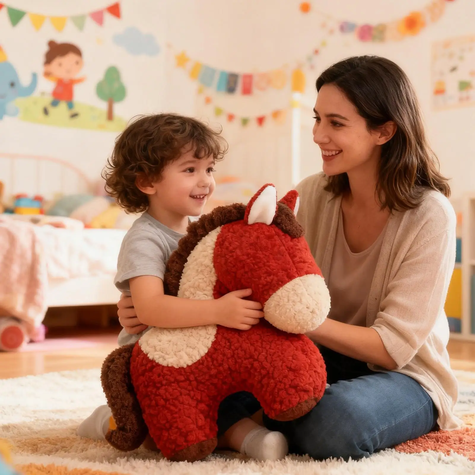 

Horse Mascot Plush Soft Traditional Doll Stuffed Horse Animals For Chinese Christmas Celebration Home Nursery Room Party Family