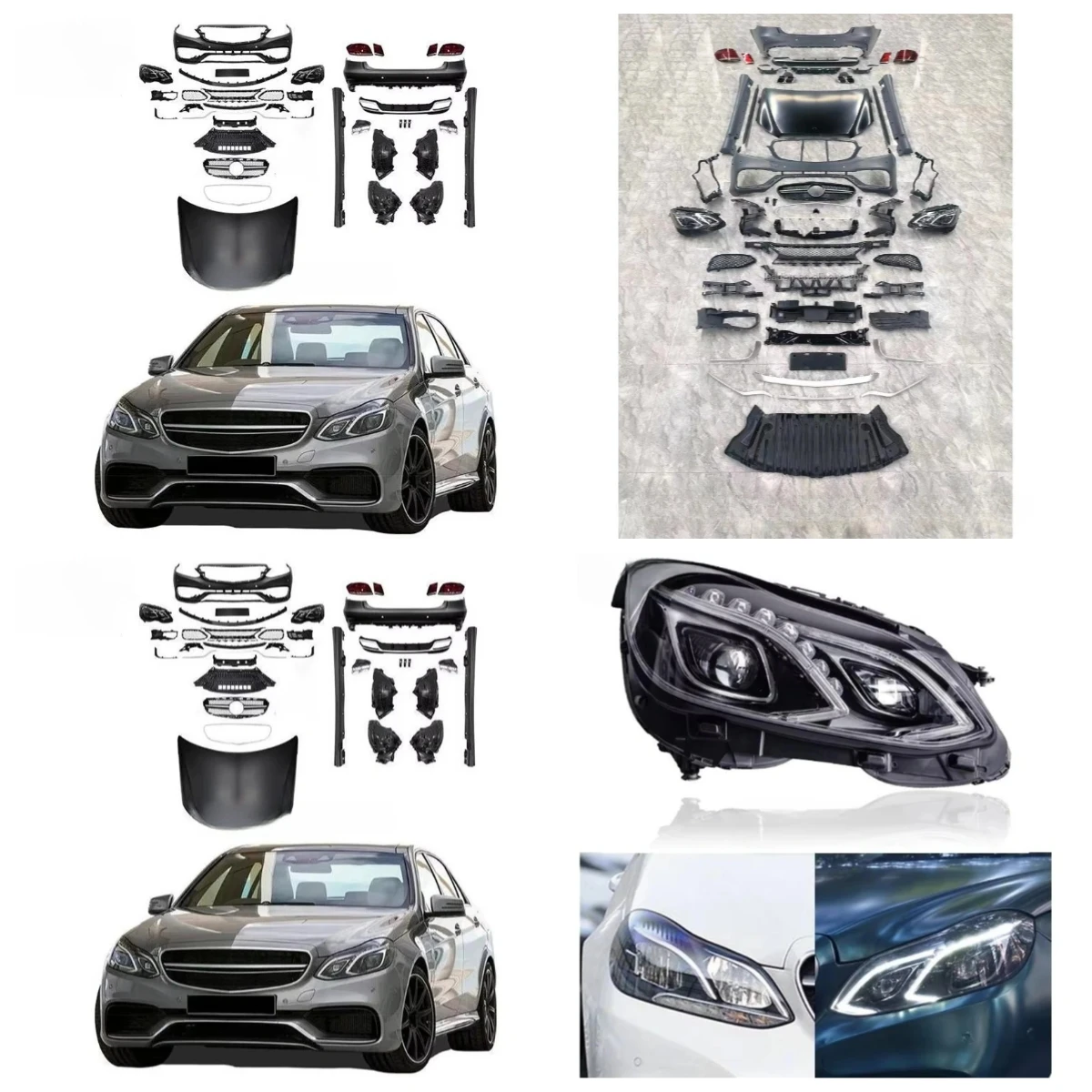 

Stlf Upgrade 2009-2013 W212 E63 To 2014-2016 Style: Complete Front Bumper Conversion & LED Headlights Kit | Premium Fitment