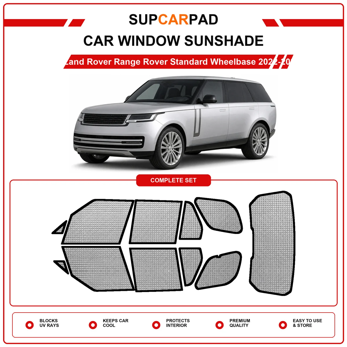 For Land Rover Range Rover Standard Wheelbase 2022-2026 Pre‑Cut Auto Window Sunshade Anti‑UV Car Sun Visor Protector