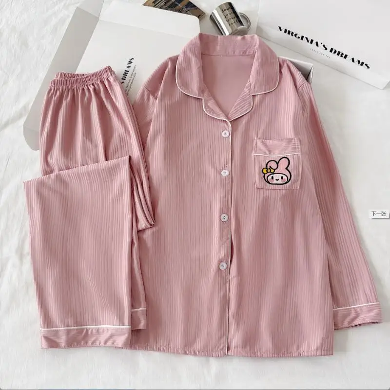 

Sanrio Kuromi Women's Pajamas Kawaii Cartoon Student Autumn and Winter Leisure Long Sleeves Long Pants Pochacco Homewear Set