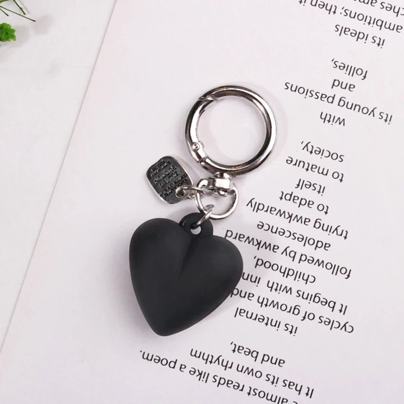 Y2k Retro Black Love Key Chain Sweet Cool Bowknot Headphone Case Pendant CCD Charms Car Key Ring Bag Decor Accessories