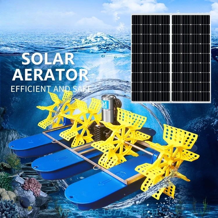 Aerator Floating Aerator for Fish PondSingle/three Phase  High Efficiency Solar Panel  Paddle Wheel