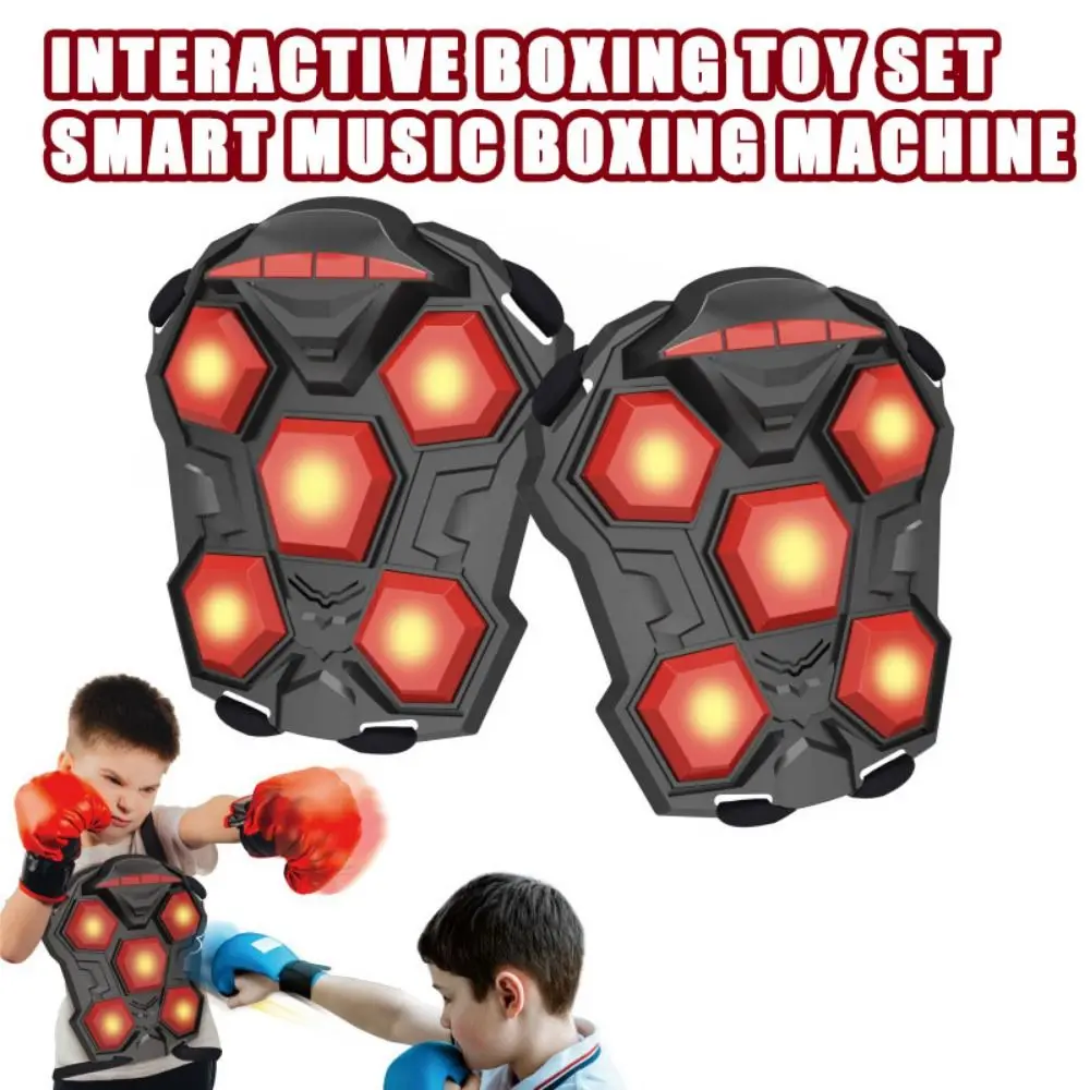 Creative Electronic Boxing Trainer Lighted Portable Interactive Boxing Toy Set Battery Powered Adjustable Strap