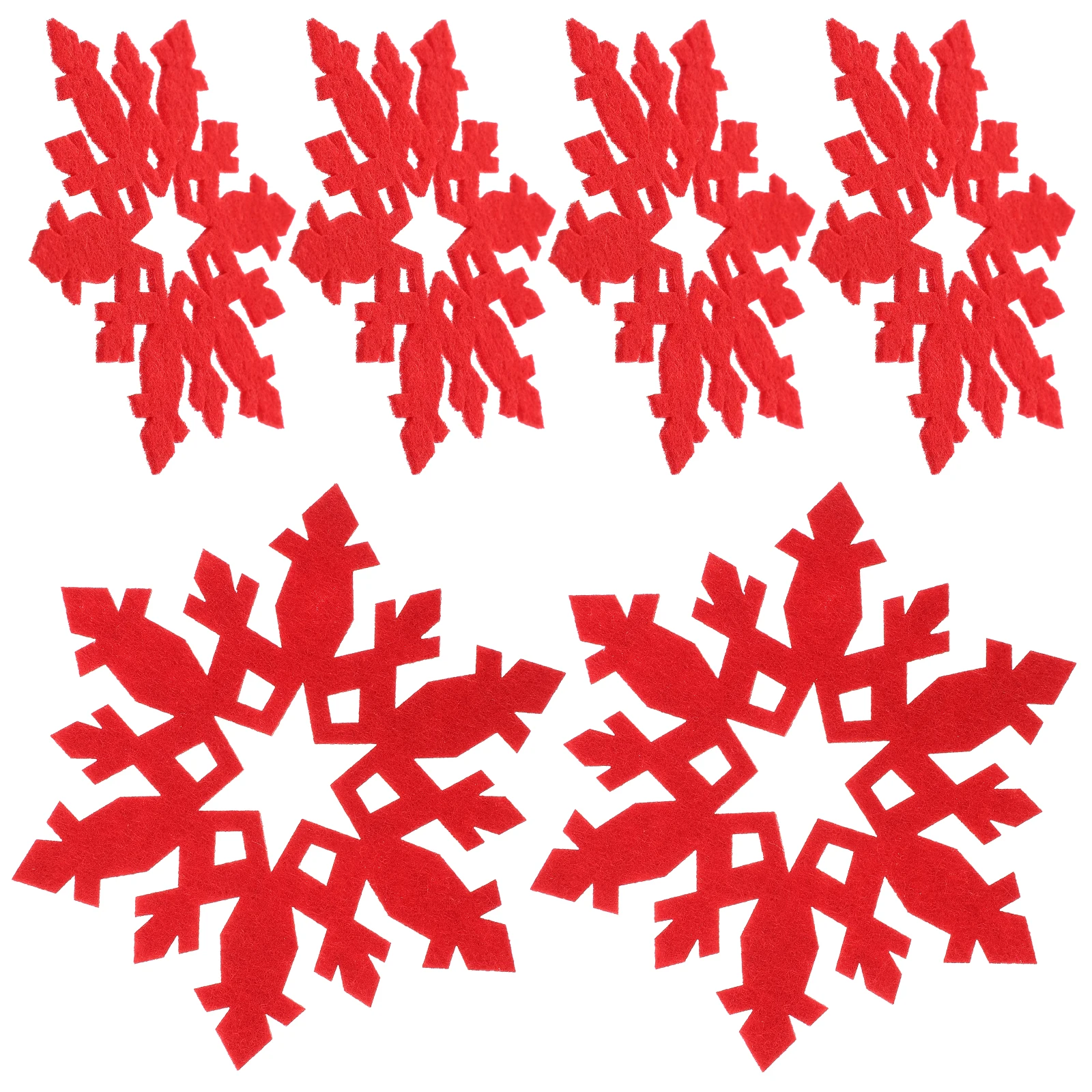 

12 Pcs Snowflake Coasters Felt Fabric Non Slip Mats Heat Insulation Cup Pad Christmas Decorations Party Supplies