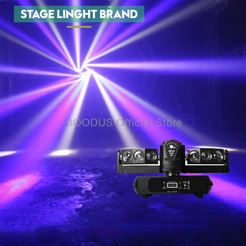 200W Cross Phantom LED Moving Head Light HD Display 12 Beam Stage Light with Sound Controlled DMX512 for KTV Music Bar DanceHall