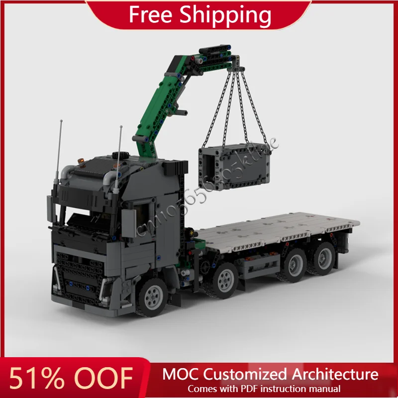 

1535 PCS MOC Customize Creative Luxury Gray Tower Crane Truck Technology Brick Truck DIY Toys Kids Christmas And Birthday Gifts