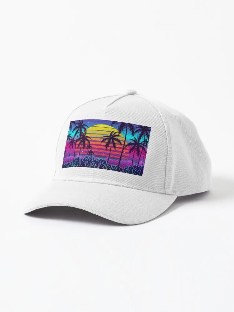 Radiant Sunset Synthwave Cap For Unisex Adult Outdoor Casual Sun Baseball Caps